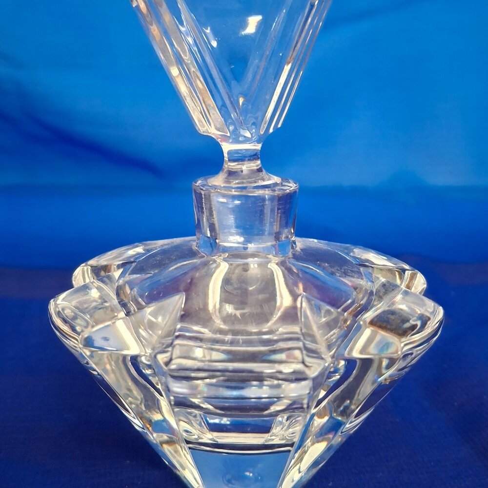 Vintage Crystal Perfume Bottle – Art Deco Style Cut Crystal